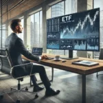 Jovem em frente ao comutador fazendo o passo a passo para investir em etf