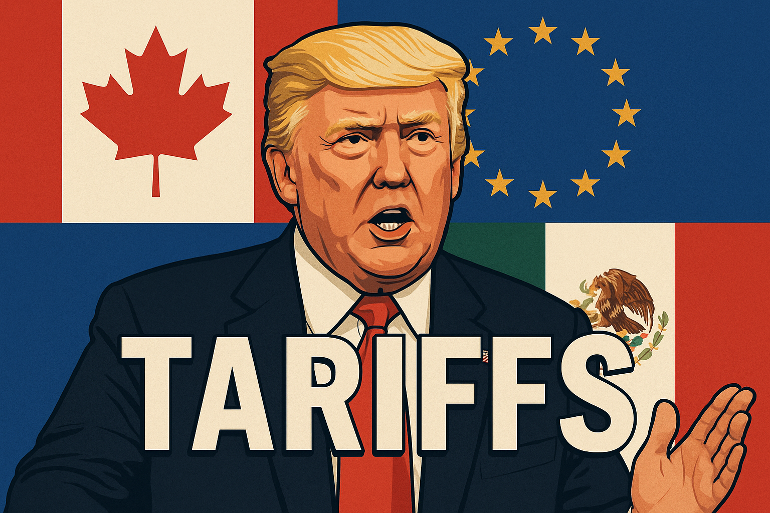 Trump anuncia tarifas de até 35% para México Canadá e União Europeia
